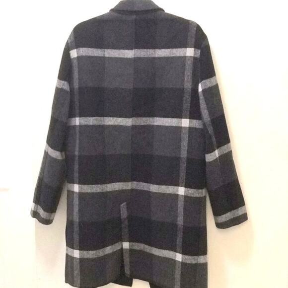 Zara Ladies Coat Black&Gray Size L 58% Polyester, 32% Wool - Picture 6 of 9